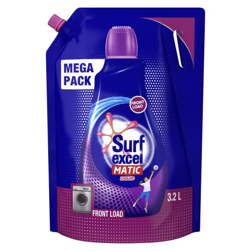 Surf Excel Matic Front Load Liquid Detergent 3.2 L Refill, Designed for Tough Stain Removal on Laundry in Washing Machines – Mega Pack