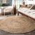 ZEFF FURNISHING Handwoven Jute Rug, Natural Fibres, Braided Reversible Carpet for Bedroom Living Room Dining Room (Brown, 100CM Round)