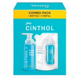 Cinthol Cool Foam Body Wash (800ml) Combo Pack (1 Bottle + 3 Refills) | Unique Foam Formula for Moisturized & Irresistibly Soft Skin | Suitable for All Skin Types