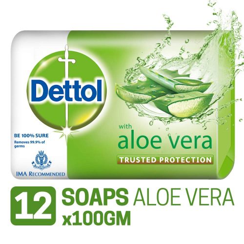 Dettol Soap – 100 g (Pack of 12, Aloe Vera)