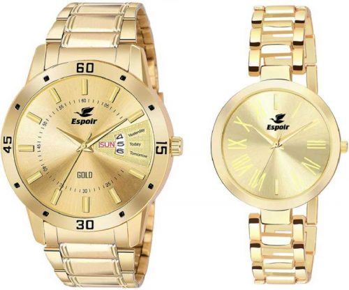 Espoir  Golden-LatestManisha Couple’s Watch Analog Watch – For Men & Women