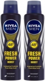 Nivea Men Fresh Power Boost Deodorant Spray – For Men  (300 ml, Pack of 2)