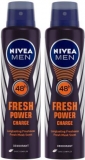 Nivea Men Fresh Power Charge Deodorant Spray – For Men  (300 ml, Pack of 2)