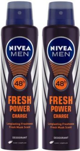 Nivea Men Fresh Power Charge Deodorant Spray – For Men  (300 ml, Pack of 2)